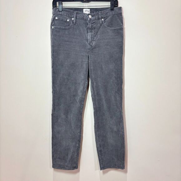 J Crew Vintage Straight Corduroy Pants Women 29 Gray White Bundle Preppy Autumn - Picture 2 of 13